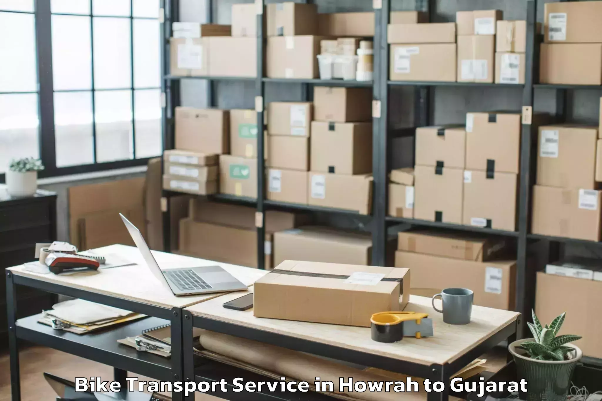 Hassle-Free Howrah to Sankheda Bike Transport